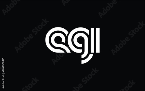 EGI Creative Unique Modern Letter Logo Design. Stylized logo featuring a unique letter design, presenting abstract minimalist aesthetics and modern appeal.