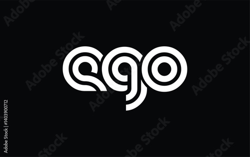 EGO Creative Unique Modern Letter Logo Design. Stylized logo featuring a unique letter design, presenting abstract minimalist aesthetics and modern appeal.