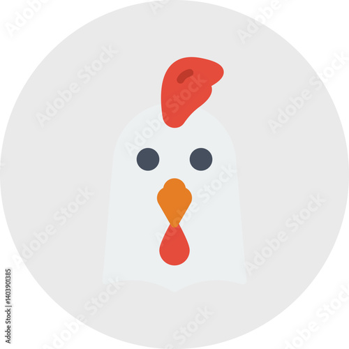 Hen Face icon vector illustration