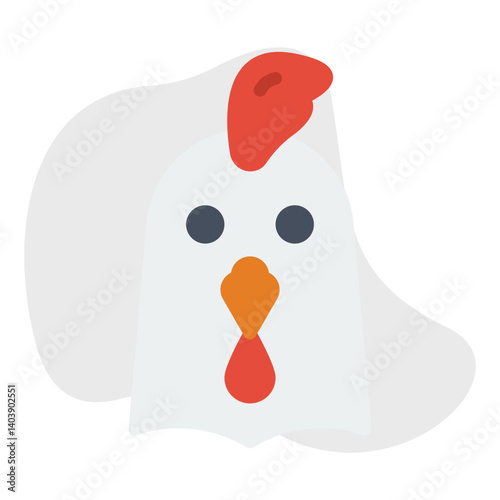 Hen Face icon vector illustration
