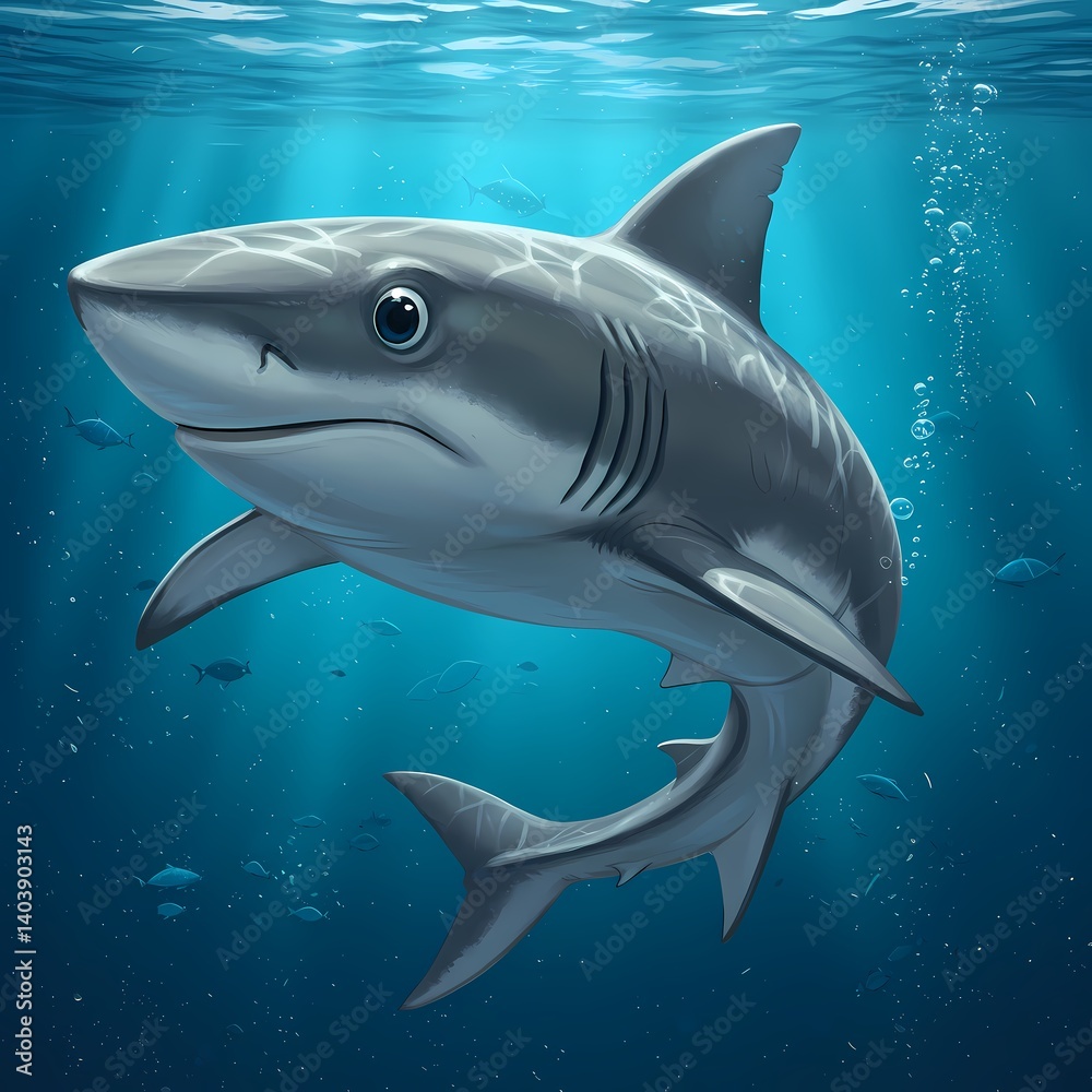 Naklejka premium shark in the water