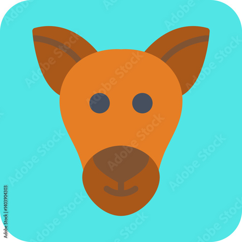 Kangaroo Face icon vector illustration