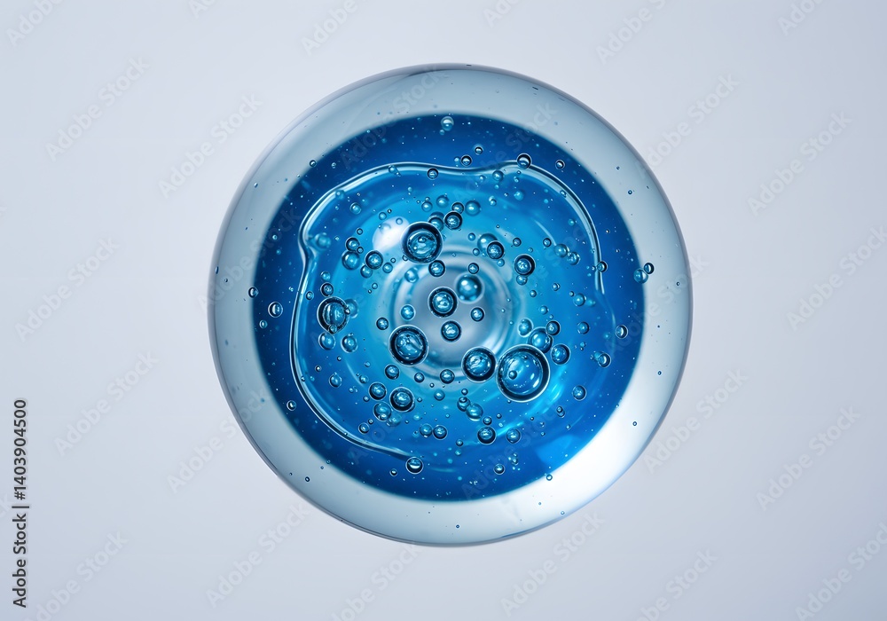 Abstract Blue Glass Sphere with Bubbles: A Study in Serenity Abstract Blue Glass Sphere with Bubbles: A Study in Serenity