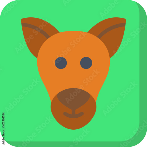 Kangaroo Face icon vector illustration