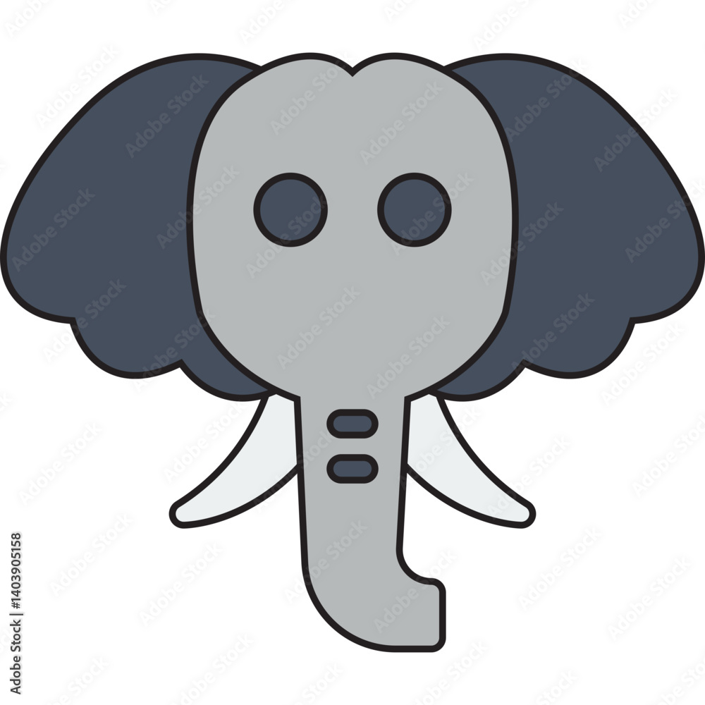 Obraz premium Elephant Face icon vector illustration
