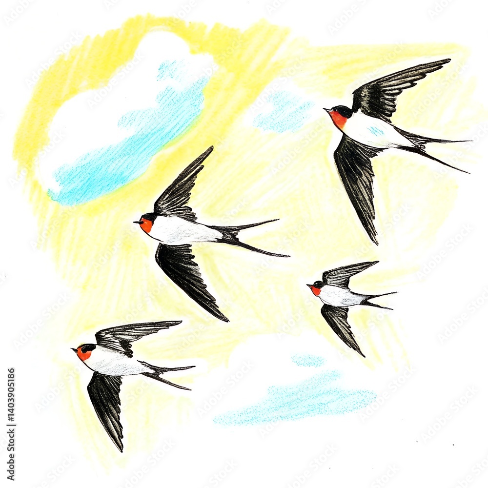 Naklejka premium birds in the sky