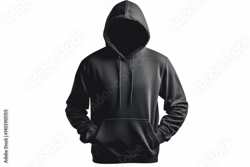 Wallpaper Mural Isolated Black Hoodie on White Background for Fashion Apparel Mockup Torontodigital.ca