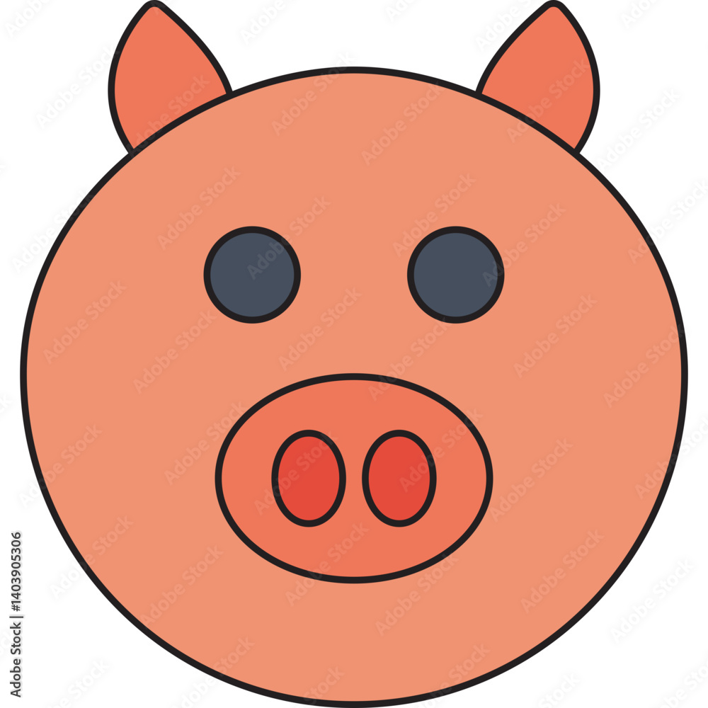 Fototapeta premium Pig Face icon vector illustration