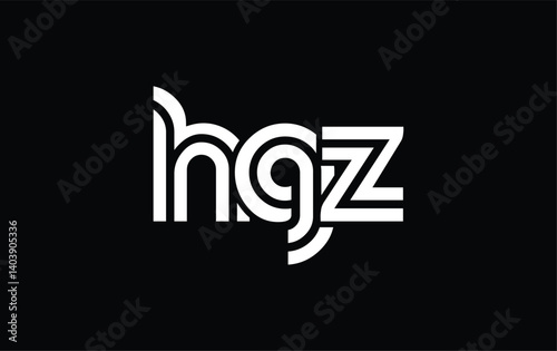 Wallpaper Mural HGZ Creative Unique Modern Letter Logo Design. Stylized logo featuring a unique letter design, presenting abstract minimalist aesthetics and modern appeal. Torontodigital.ca