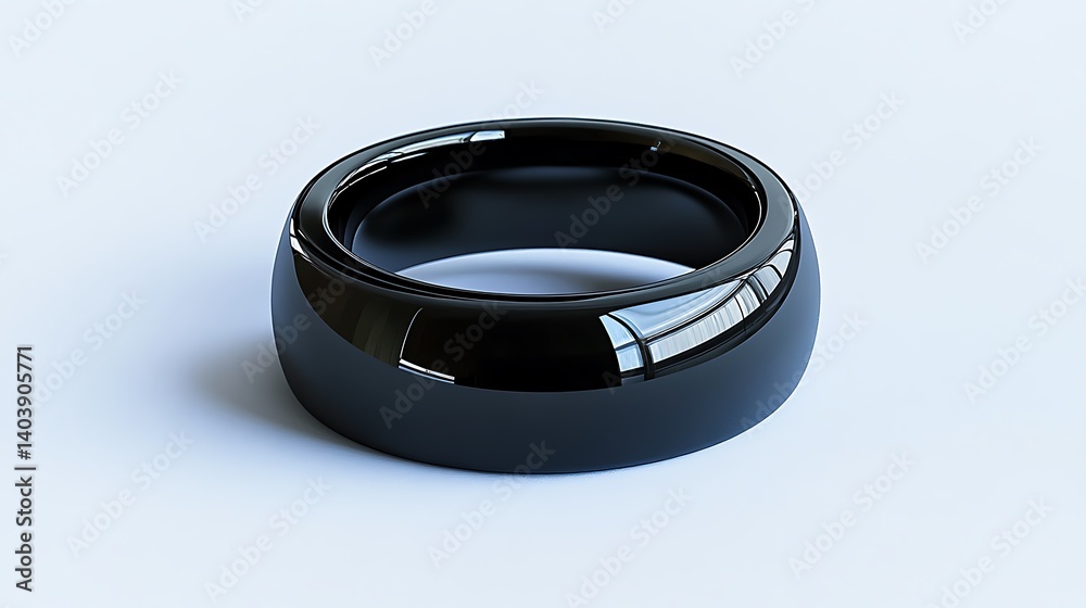 A bold onyx ring with a polished finish displayed on a white background A bold onyx ring with a polished finish displayed on a white background