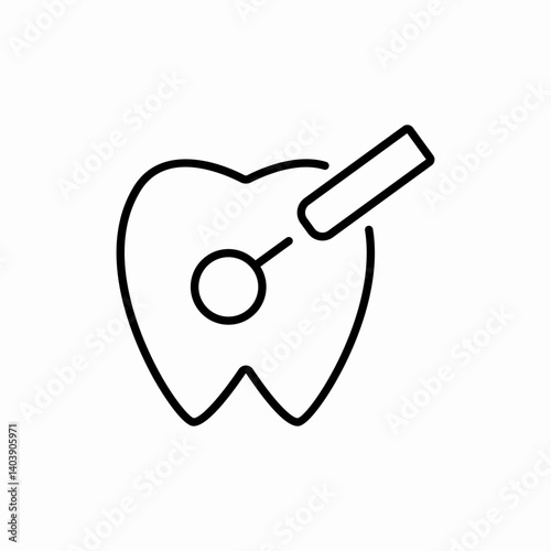 tooth filling procedure icon vector sign