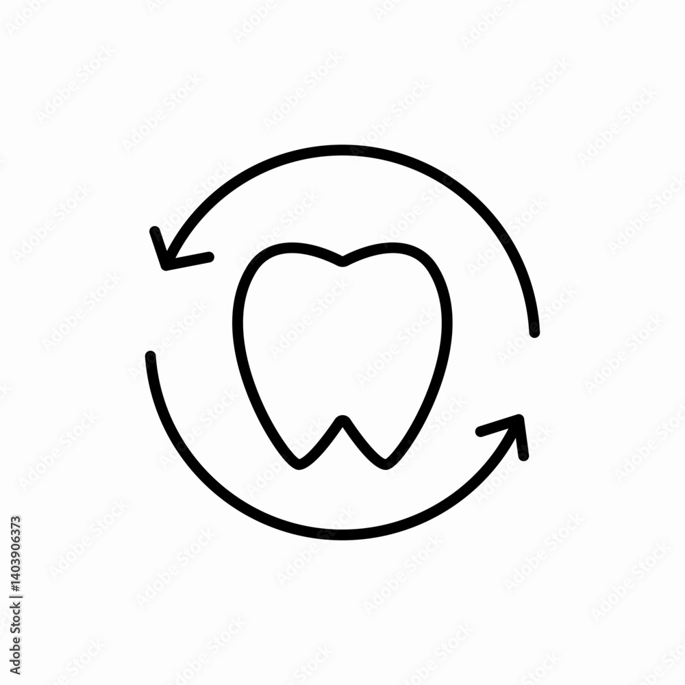 tooth restoration cycle icon vector sign tooth restoration cycle icon vector sign