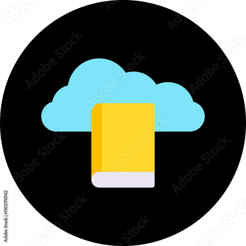 Cloud Library icon single vector illustration