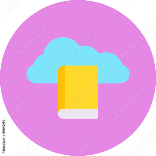 Cloud Library icon single vector illustration