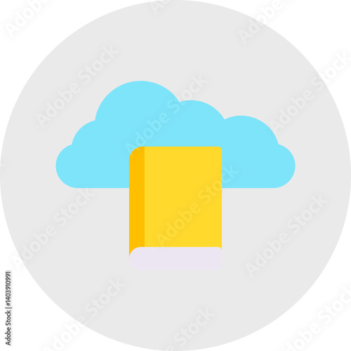 Cloud Library icon single vector illustration