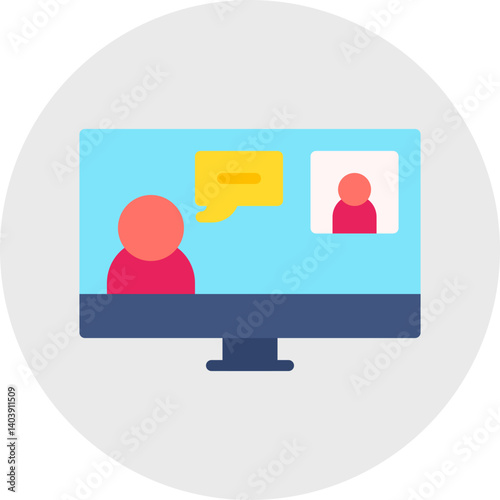 Video Conferencing icon single vector illustration