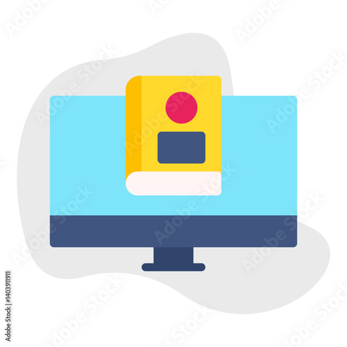 Online Library icon single vector illustration