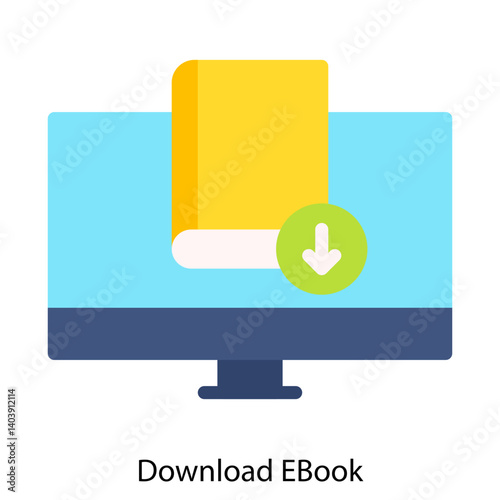 Download EBook icon single vector illustration