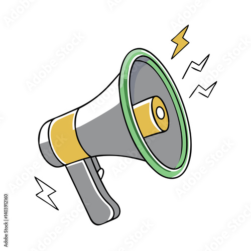 Megaphone icon for marketing campaign apps, announcement systems, promotional tools, advertising platforms and social media management interfaces