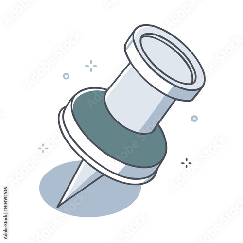 Push pin icon for note-taking apps, map location markers, project planning tools, reminder systems and bookmark interfaces for websites and applications