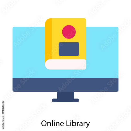 Online Library icon single vector illustration