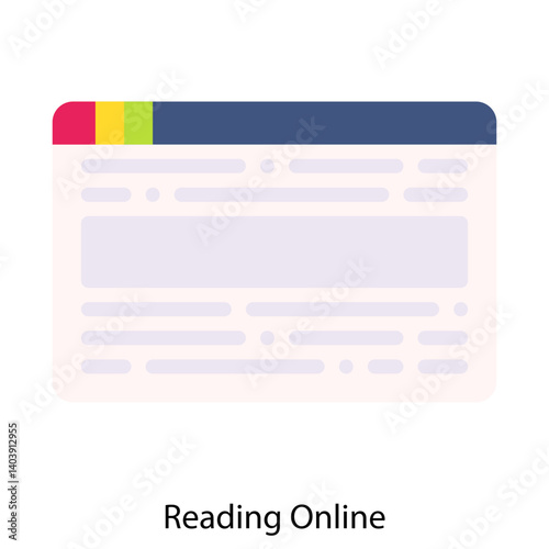 Reading Online icon single vector illustration