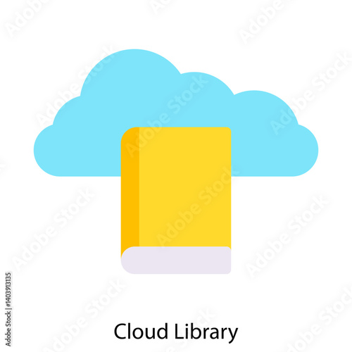 Cloud Library icon single vector illustration