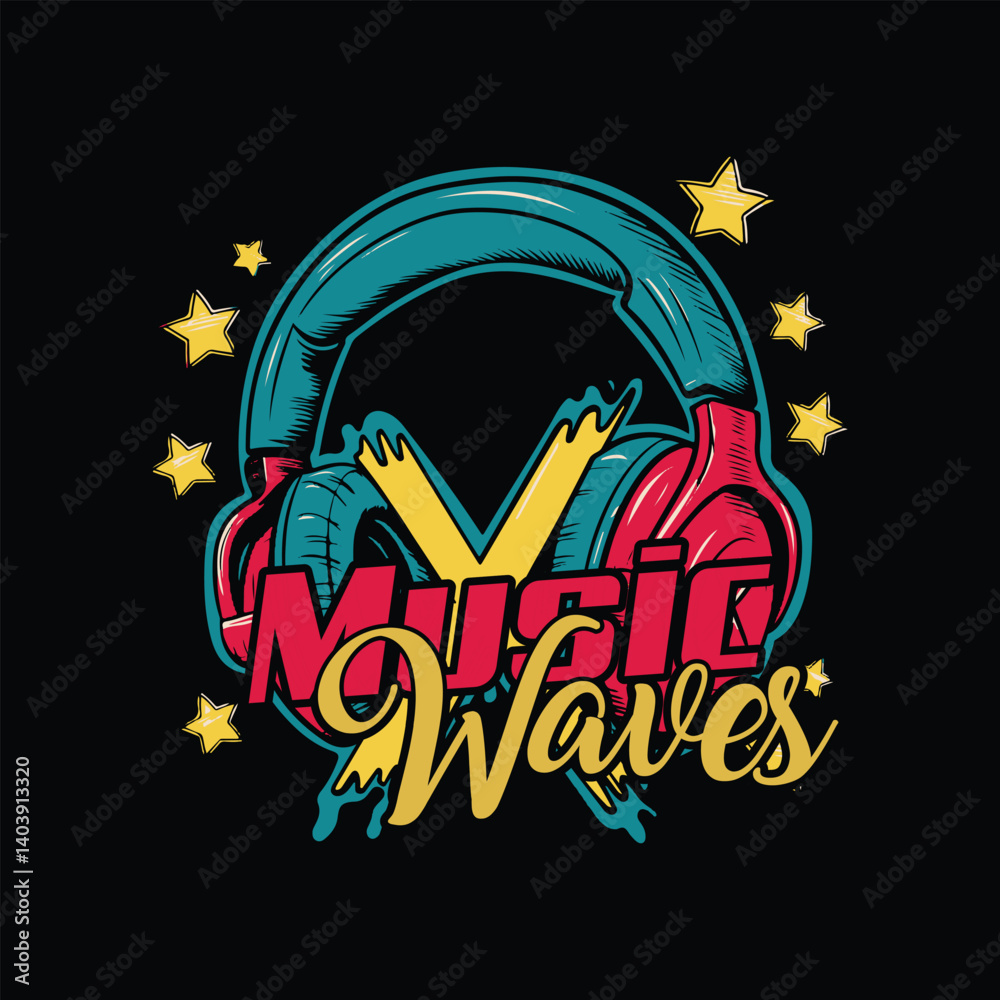 Obraz premium music t shirt design