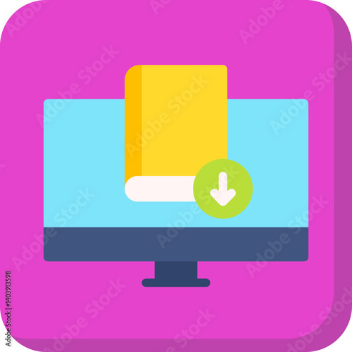 Download EBook icon single vector illustration