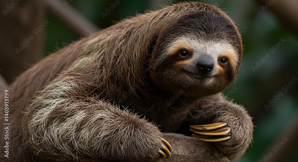 Naklejka premium Ancient Ground Sloth in Natural Habitat