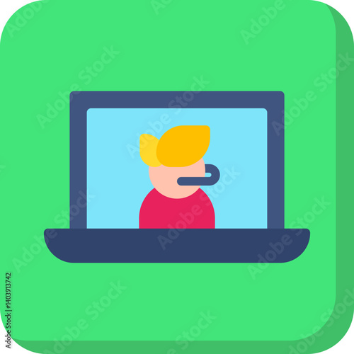 Online Counselling icon single vector illustration