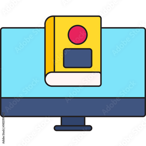 Online Library icon single vector illustration