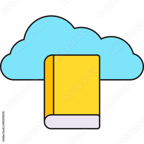 Cloud Library icon single vector illustration