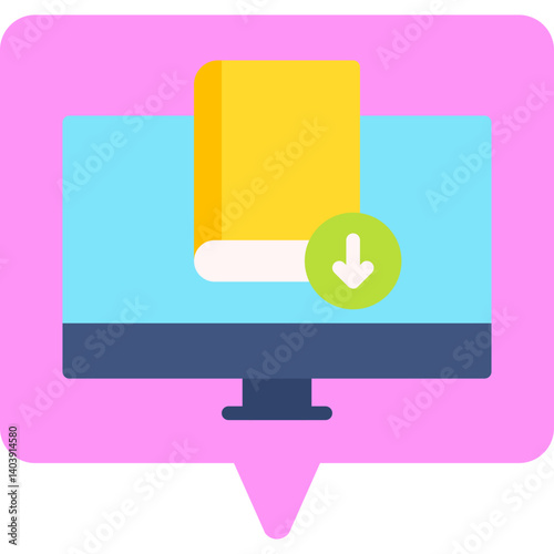 Download EBook icon single vector illustration