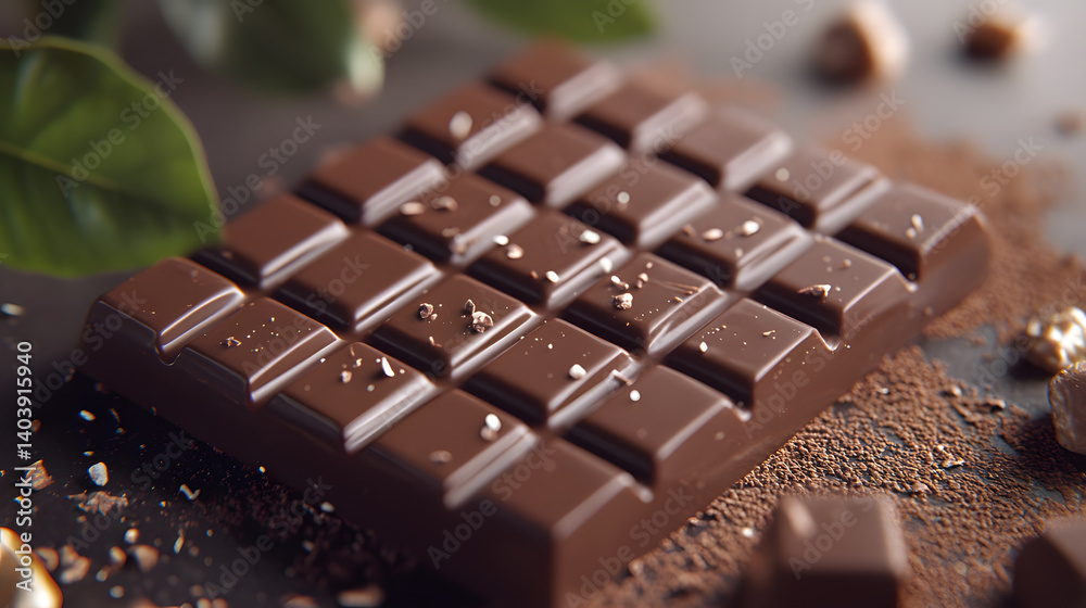 Irresistible chocolate bar up close view Irresistible chocolate bar up close view