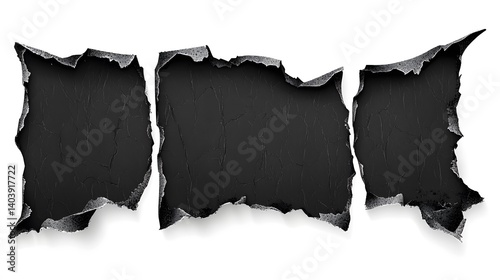 Torn Black Metal Sheets Background Texture