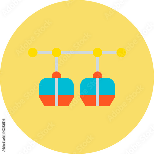 Cable Car Ride icon single vector illustration