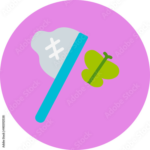 Catch Butterfly icon single vector illustration