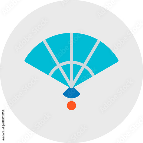Paper Fan icon single vector illustration