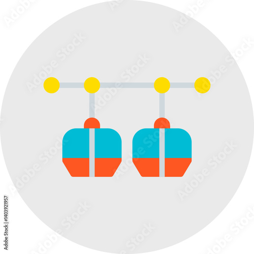 Cable Car Ride icon single vector illustration