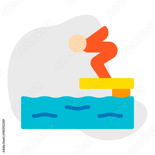Jumping in Water icon single vector illustration