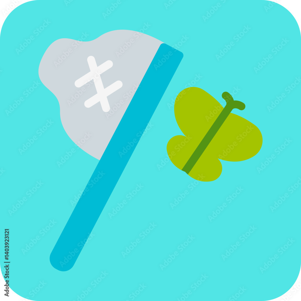 Fototapeta premium Catch Butterfly icon single vector illustration