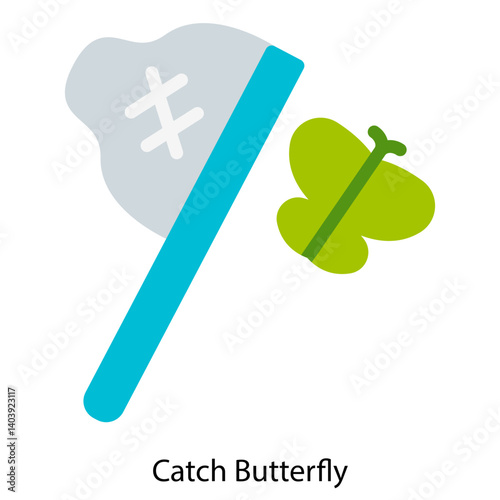 Catch Butterfly icon single vector illustration