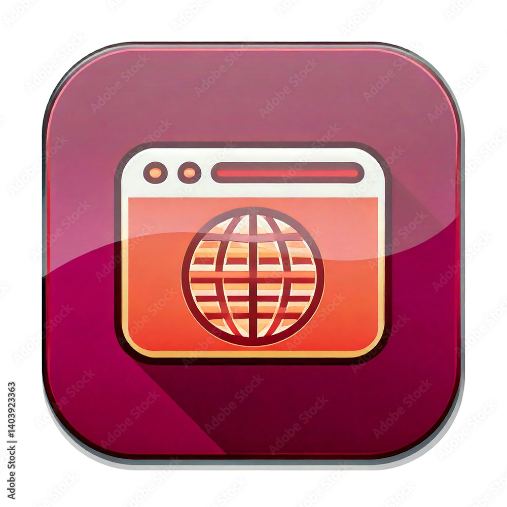 Internet Browser App Icon Button Design