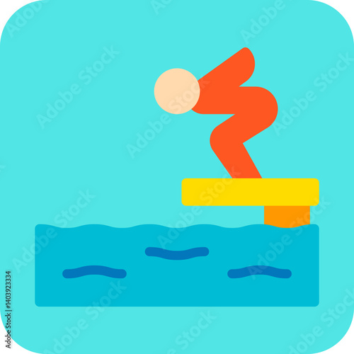 Jumping in Water icon single vector illustration
