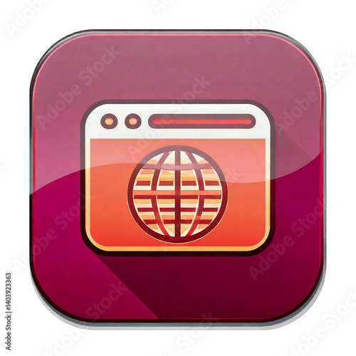 Obraz na płótnie Internet Browser App Icon Button Design w salonie