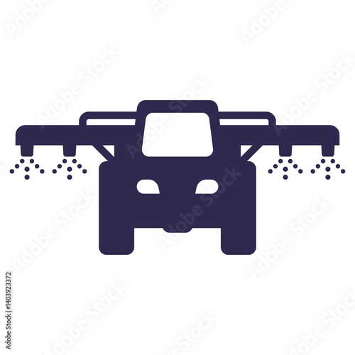 crop sprayer tractor icon on white