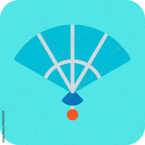 Paper Fan icon single vector illustration