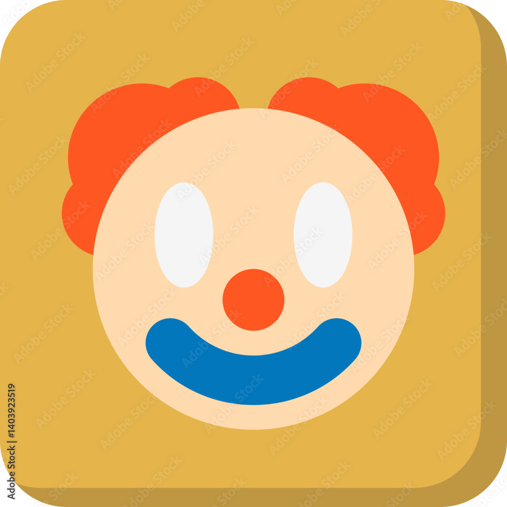 Fototapeta premium Clown Face icon single vector illustration