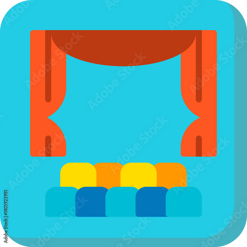 Theater single vector illustration icon